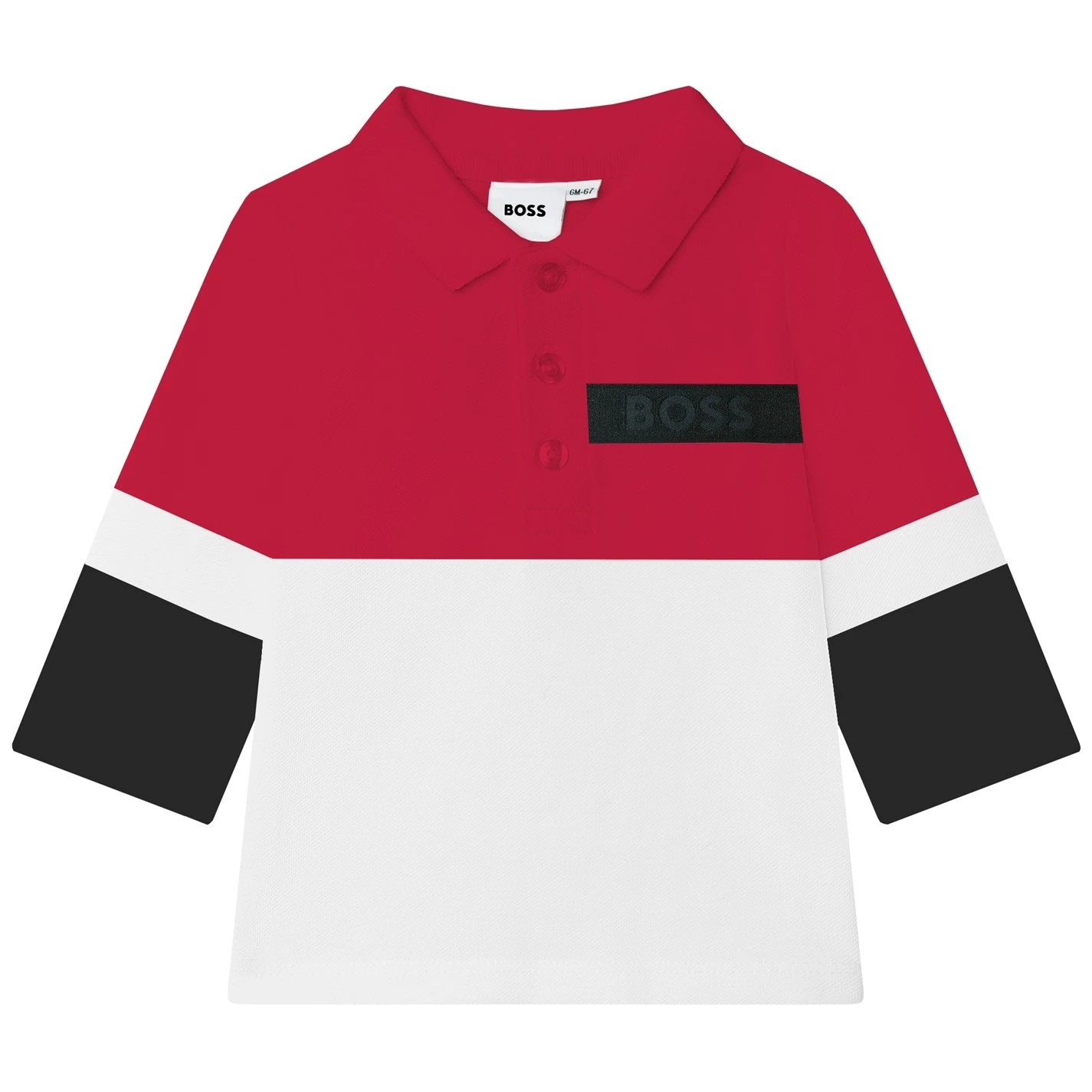 Boss Boss Long Sleeve Stripe Polo Shirt Infant Boys 1 Boss Boss Long Sleeve Stripe Polo Shirt Infant Boys