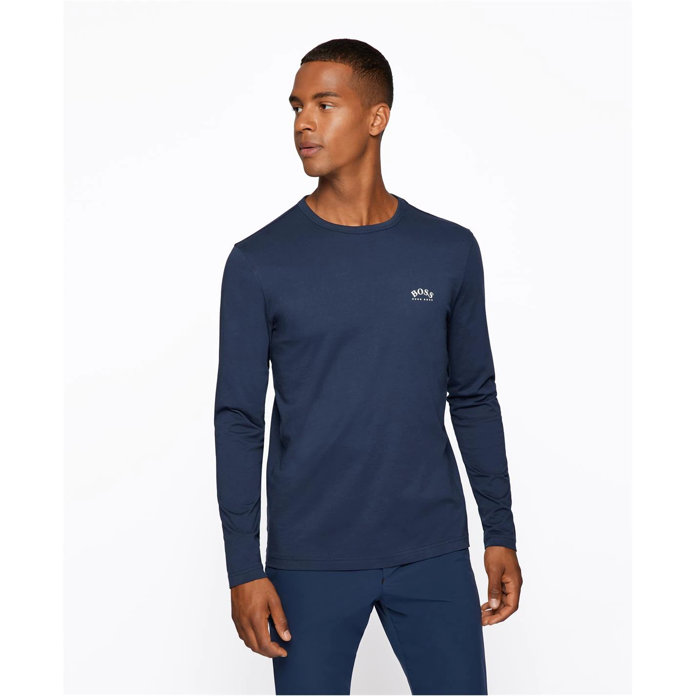 Boss Long Sleeve Curved Logo T Shirt 2 Boss Long Sleeve Curved Logo T Shirt - Image 2