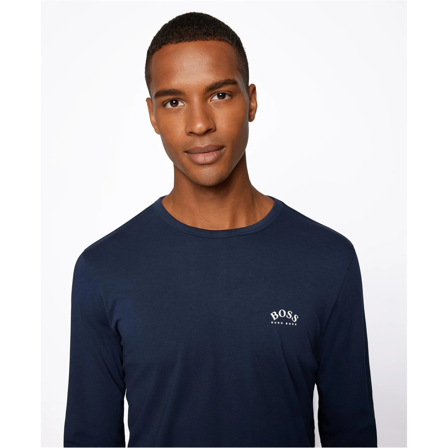 Boss Long Sleeve Curved Logo T Shirt 4 Boss Long Sleeve Curved Logo T Shirt - Image 4