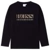 Boss Gold Logo Long Sleeve T Shirt