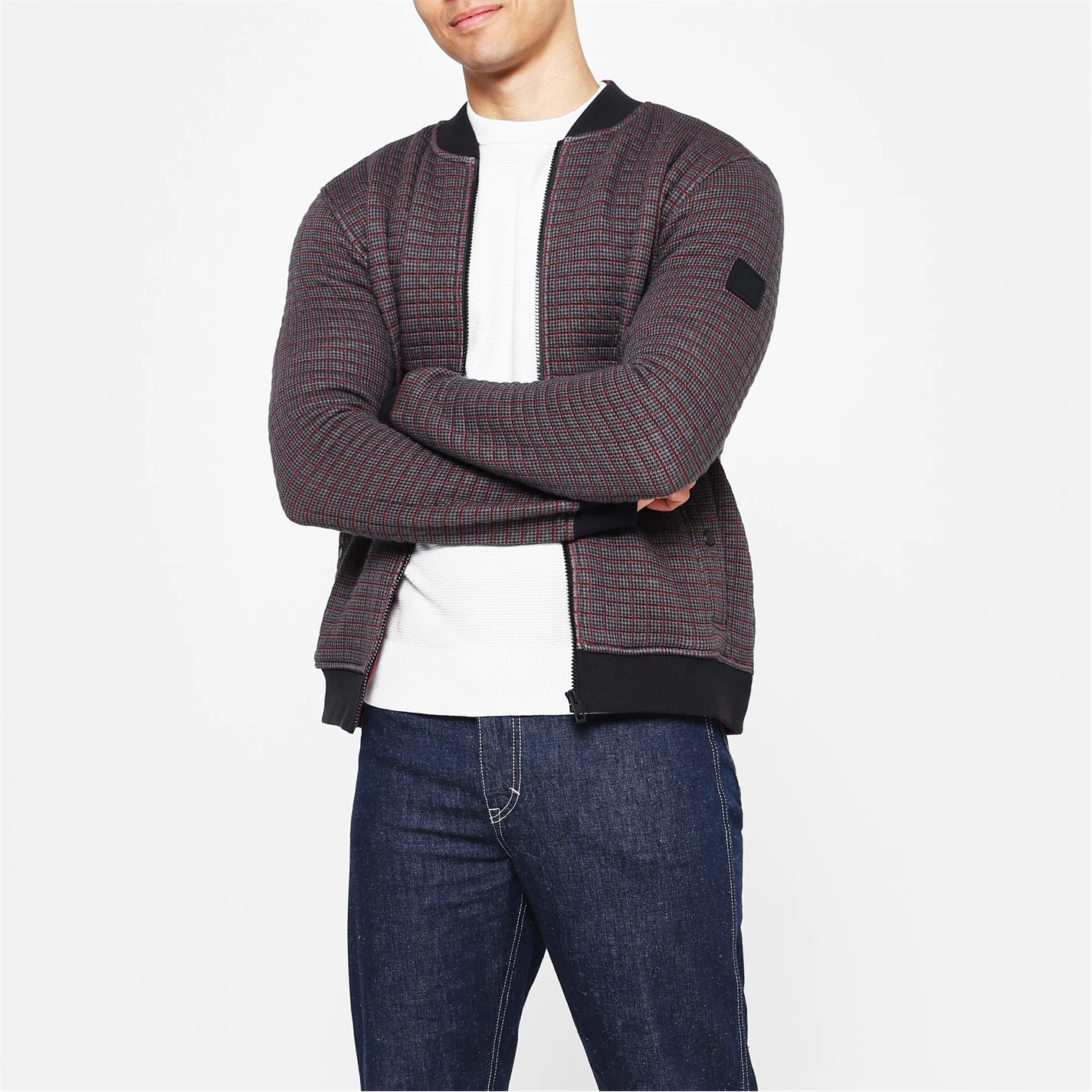 Boss Boss Zipped Bomber Jacket Mens 2 Boss Boss Zipped Bomber Jacket Mens - Image 2