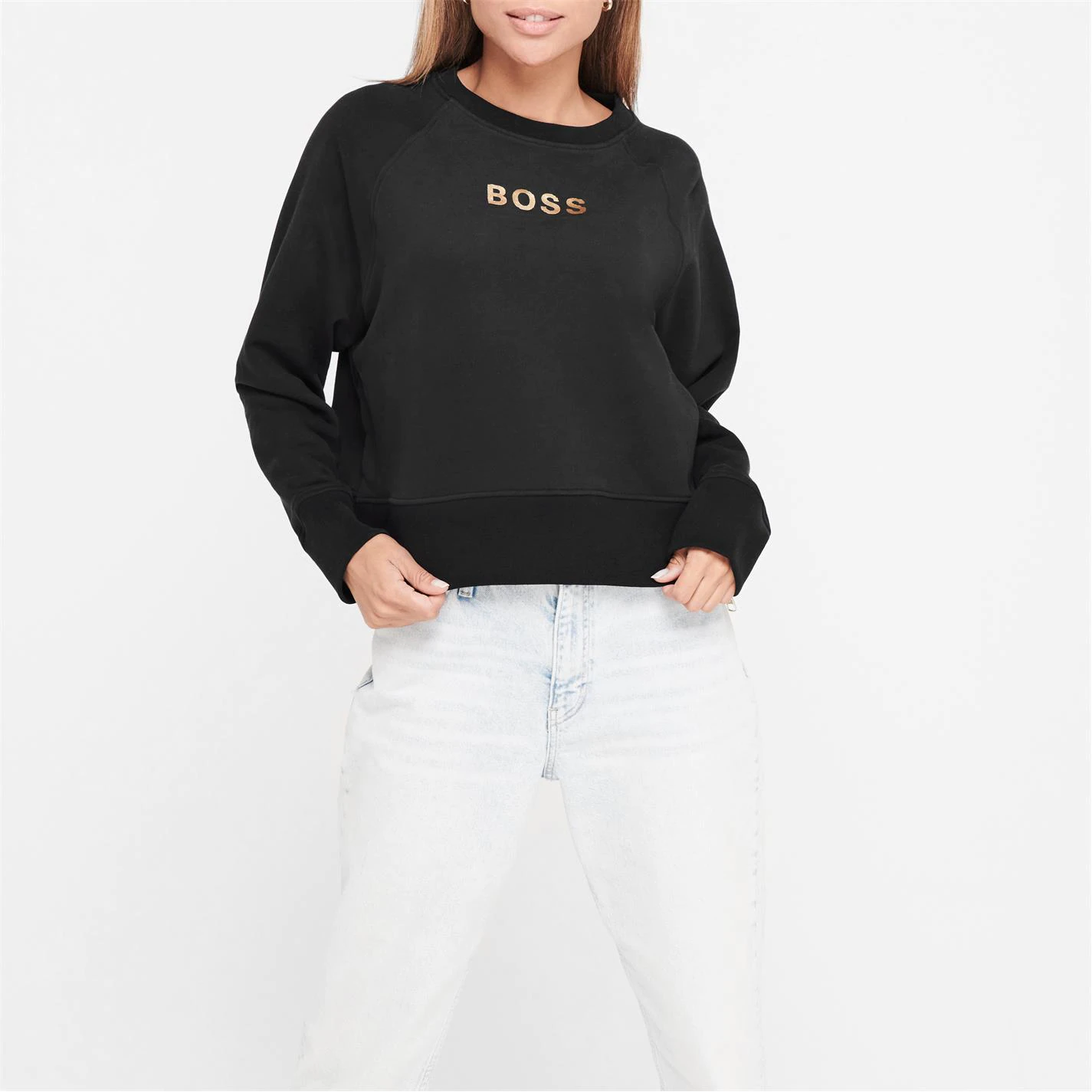 Boss Elia Gold Crew Sweater 2 Boss Elia Gold Crew Sweater - Image 2