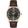 Boss Gents BOSS Elite Brown Leather Strap Watch