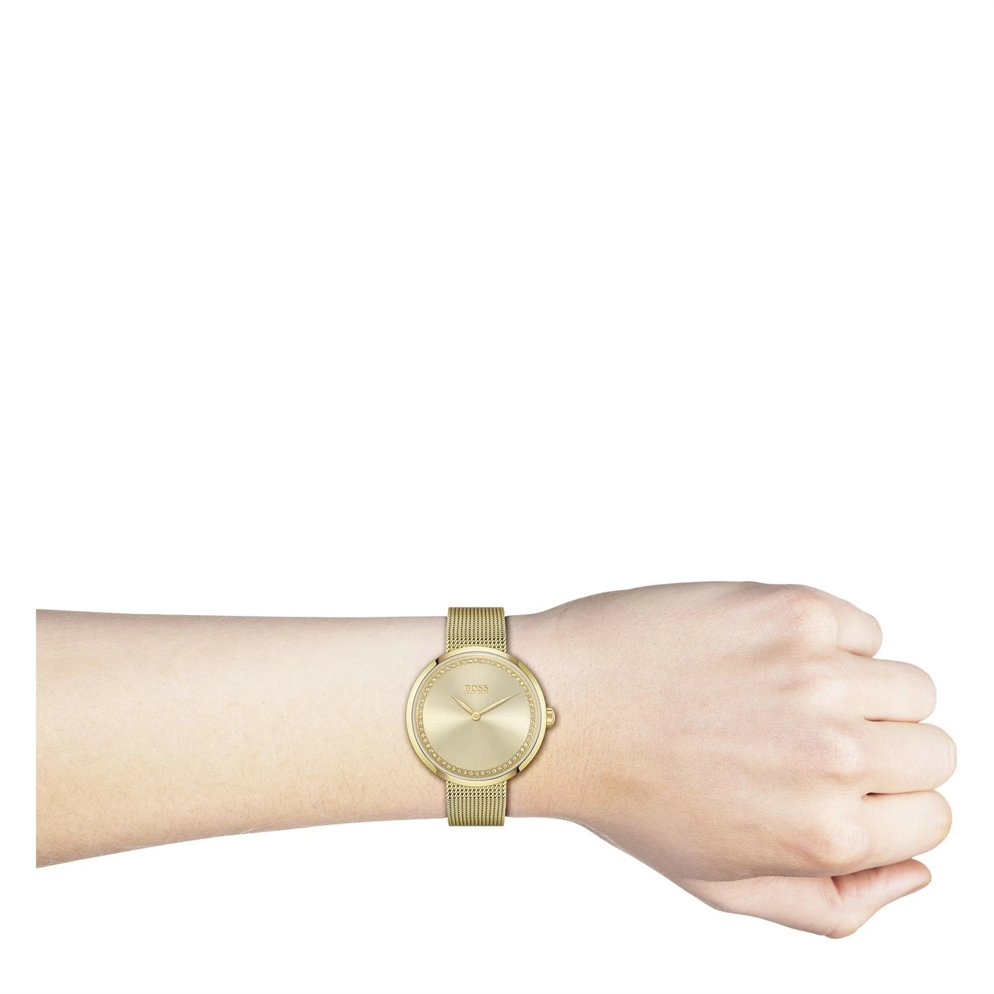 Boss Ladies BOSS Praise Gold IP Mesh Strap Watch 4 Boss Ladies BOSS Praise Gold IP Mesh Strap Watch - Image 4