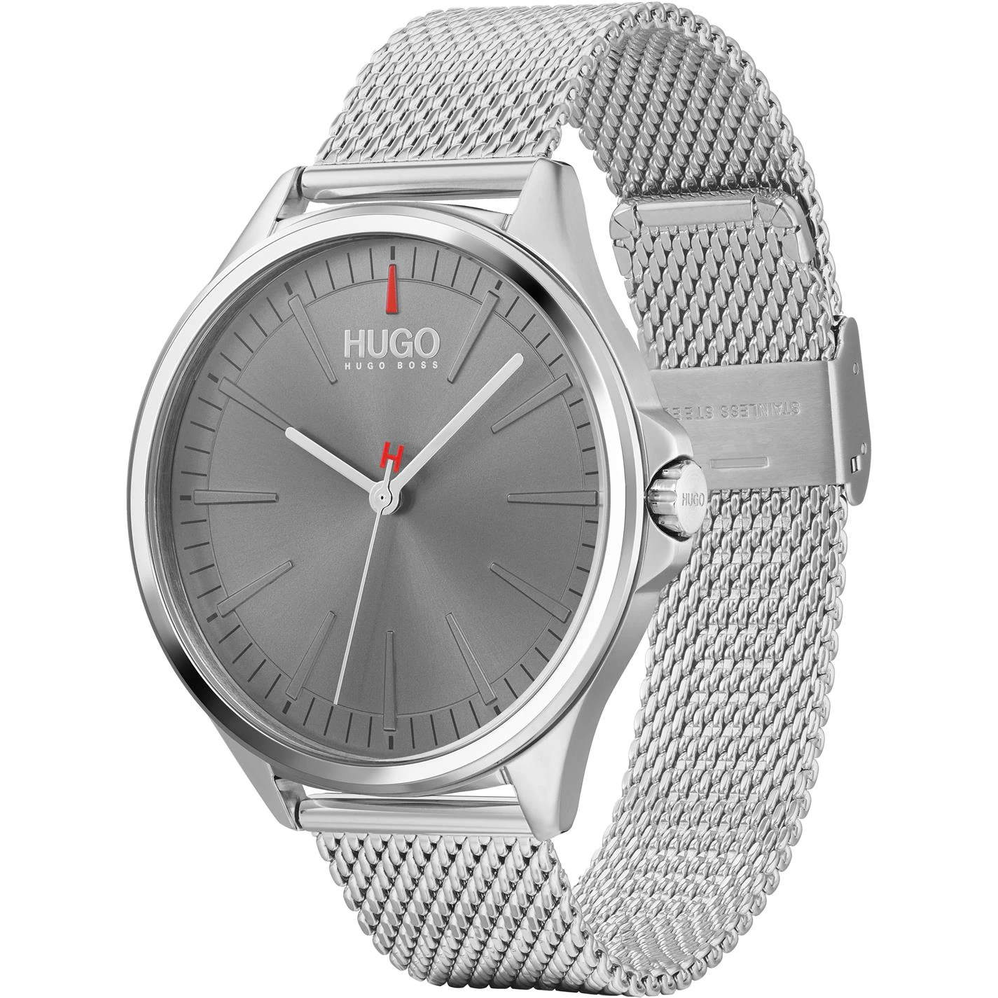 Hugo Gents Smash Stainless Steel Mesh Watch 2 Hugo Gents Smash Stainless Steel Mesh Watch - Image 2