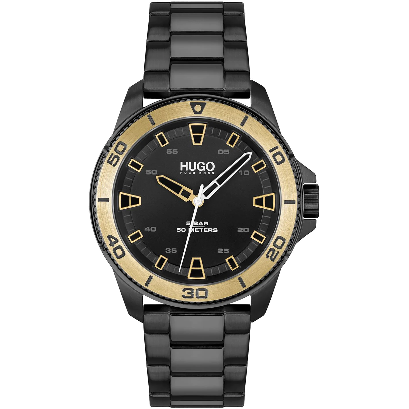 Hugo Gents Streetdiver Black IP Bracelet Watch 1 Hugo Gents Streetdiver Black IP Bracelet Watch