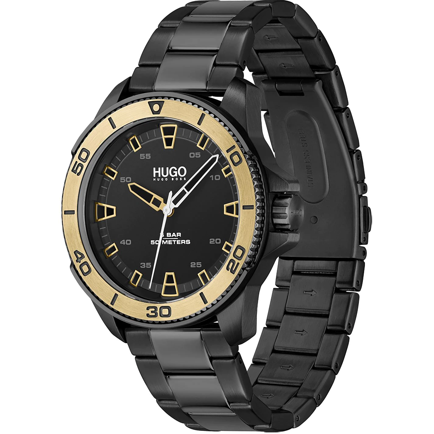 Hugo Gents Streetdiver Black IP Bracelet Watch 2 Hugo Gents Streetdiver Black IP Bracelet Watch - Image 2