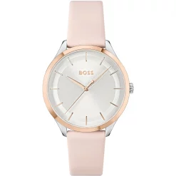 Boss Ladies BOSS Pura Pink Leather Strap Watch