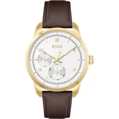 Boss Gents BOSS Soffio Brown Leather Strap Watch