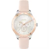 Hugo Ladies HUGO #FRIEND Pink Leather Strap Watch