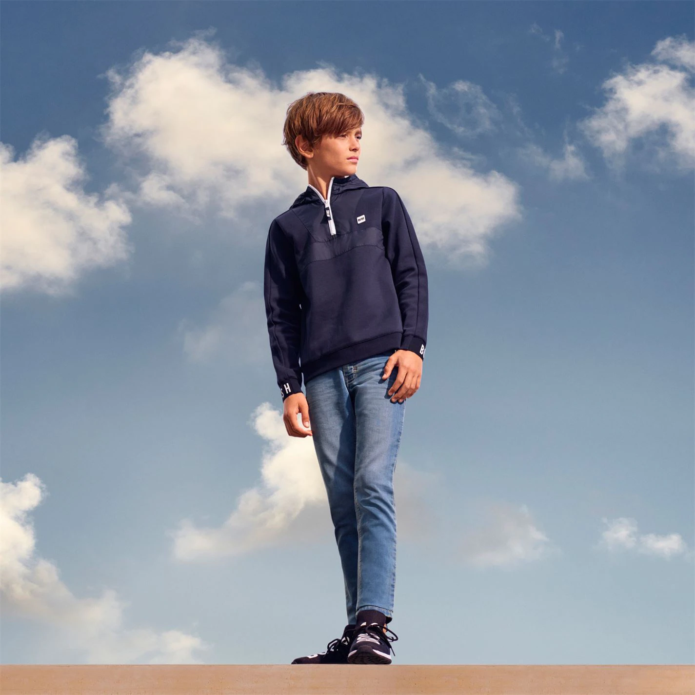 Boss Boys Blue Denim Knit Pants 1 Boss Boys Blue Denim Knit Pants