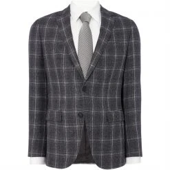 Boss Nasley Slim Elbow Patch Windowpane Check Blazer