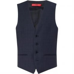 Hugo Vin Slim Check Three-Piece Suit Waistcoat