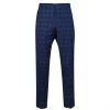 Hugo Slim Fit Navy Check Three Piece Suit Trousers