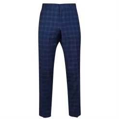 Hugo Slim Fit Navy Check Three Piece Suit Trousers