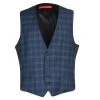 Hugo Slim Fit Navy Check Suit Waistcoat